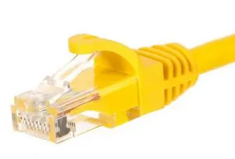 Patchcord RJ45 UTP 5e; długość 0,25m; żółty; osłona zalewana