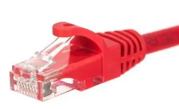 Patchcord RJ45 UTP 5e; długość 1m; czerwony; osłona zalewana