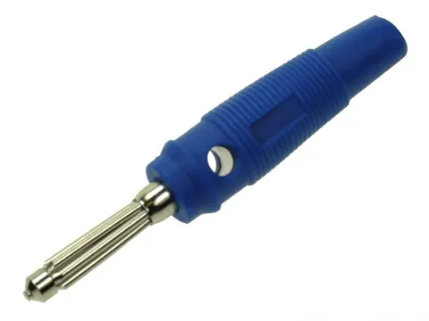 25.413.5 wtyk bananowy 4mm / gniazdo bananowe, 60V / 32A, niebieski