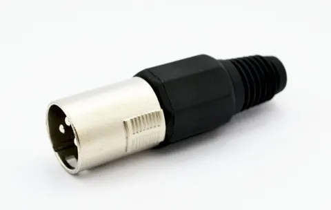 Wtyk mikrofonowy na przewód XLR 3 pin czarny MW020