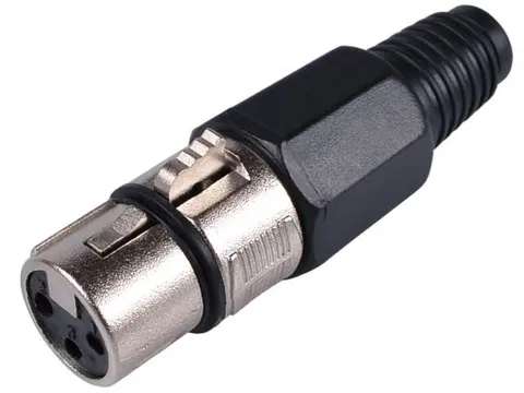 Gniazdo mikrofonowe na przewód XLR 3 pin, czarne