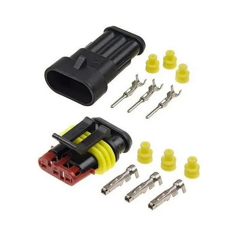 Złącze hermetyczne Superseal komplet wtyk + gniazdo 3 pin