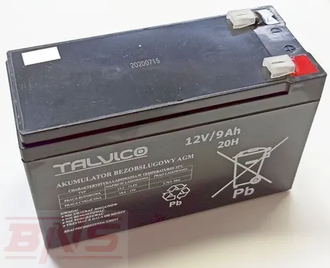 Akumulator żelowy AGM 12V / 9Ah, konektor 6,4mm