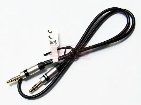 Przyłącze kablowe 2x Jack 3,5mm (wtyk-wtyk) stereo; slim; długość 0,5m