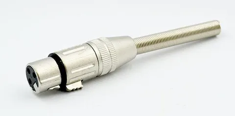 Gniazdo mikrofonowe na przewód XLR 3 pin z odgiętką