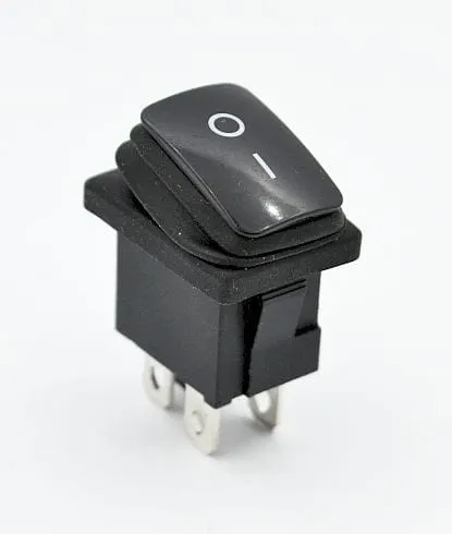 KCD1-B przełącznik kołyskowy hermetyczny czarny ON-OFF; 6A / 250V