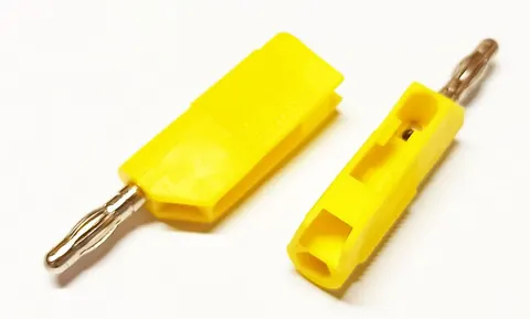 25.403.3 wtyk bananowy / gniazdo bananowe 4mm, 60V / 32A, żółty