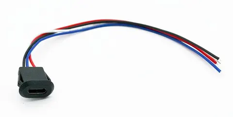 Gniazdo USB-C zatrzaskowa na panel, 4 przewody
