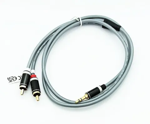 Przyłącze Jack 3,5mm stereo / 2x RCA, slim, długość 1,5m
