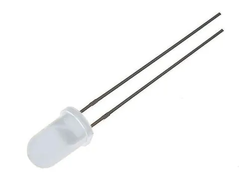 Dioda świecąca LED 5mm ciepła biała matowa, jasność 2-4cd