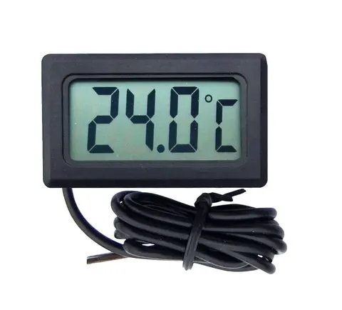 Termometr panelowy LCD czarny, -50°C / 100°C