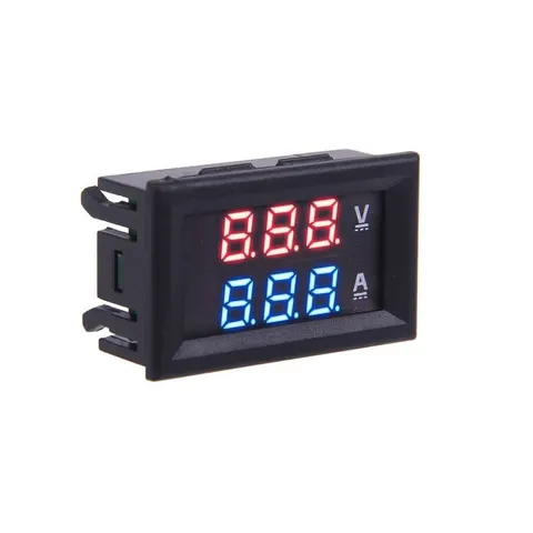 Woltomierz i amperomierz LED 0 - 99,9V / 10A, zasilanie 12Vdc
