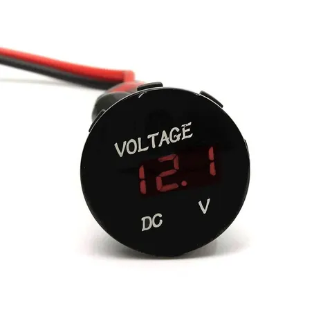 Woltomierz czerwony LED 3V - 30V, okrągły