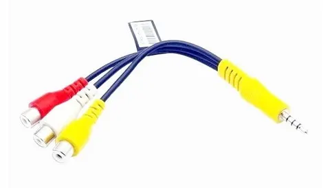 Adapter, przejściówka Jack 3,5 wtyk 4-polowy / 3x RCA gniazdo