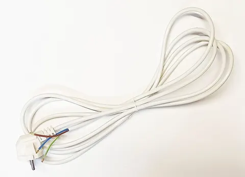 Przewód zasilający z wtyczką biały 3x1mm, długość 3m