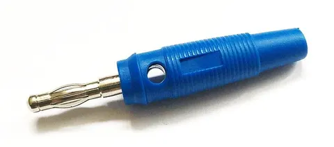 25.411.5 wtyk bananowy przykręcany na przewód, niebieski 60V / 24A; 4mm