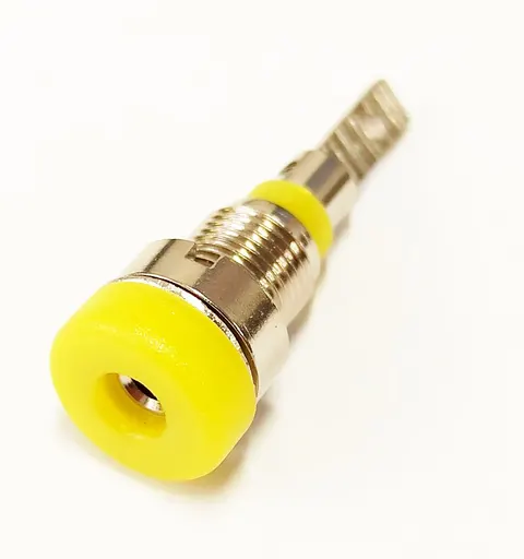 24.103.3 gniazdo bananowe na panel 2mm, 10A / 60V, żółty