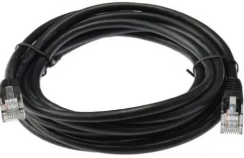 Patchcord FTP czarny, kat. 5e, długość 1m