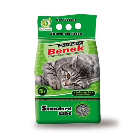 SUPER BENEK STANDARD LINE Zielony Las - żwirek dla kota 5l.