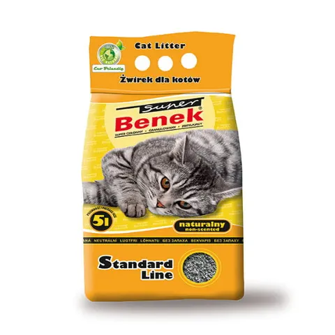 SUPER BENEK STANDARD LINE naturalny - żwirek dla kota 5 l.