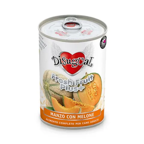 DISUGUAL FRESH FRUIT Karma mokra monobiałkowa z wołowiną i melonem dla psów - 400 g x 4 szt.
