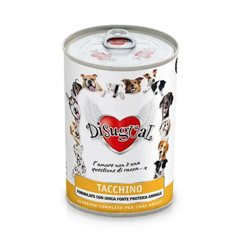 DISUGUAL MONOPROTEIN Karma mokra z indyka dla psów - 400 g x 4 szt.