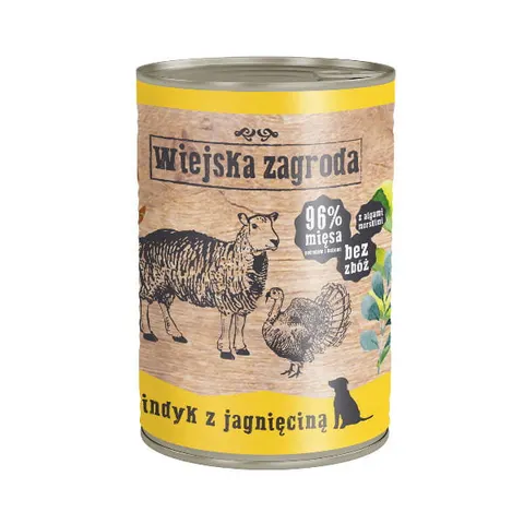 WIEJSKA ZAGRODA Karma mokra INDYK Z JAGNIĘCINĄ dla psów