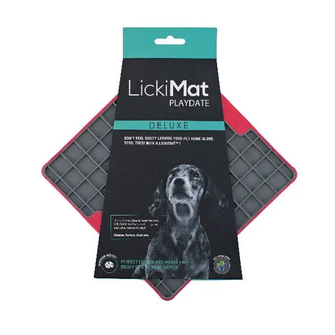 LICKIMAT Mata PLAYDATE DELUXE dla psa lub kota - kolor czerwony
