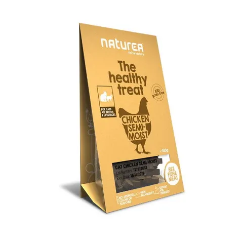 NATUREA CHICKEN Przysmaki bezzbożowe z kurczakiem dla kotów - 100g