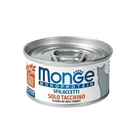 MONGE Karma monoproteinowa dla dorosłych kotów - indyk - 80 g x 2 szt.