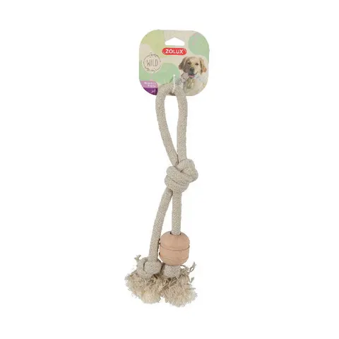 ZOLUX Wild Mix zabawka sznurowa dla psa uchwyt drewniany krążek 35,5 cm