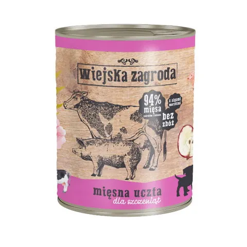 WIEJSKA ZAGRODA Karma mokra MIĘSNA UCZTA dla szczeniąt