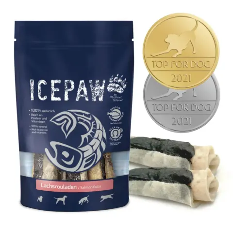 ICEPAW LACHSROULADEN Roladki do żucia dla psów - 200 g