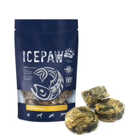 ICEPAW KABELJAUHAUT Przysmaki ze skóry dorsza dla psów - 100 g