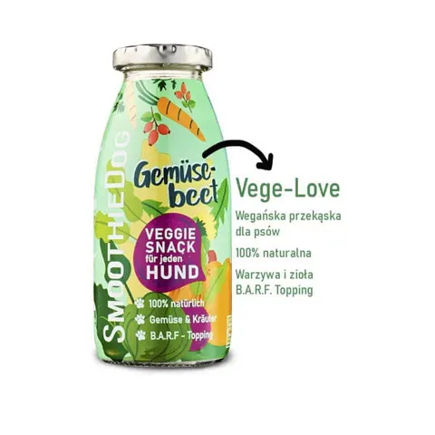 SmoothieDog VEGE-LOVE Płynna przekąska wegańska dla psa - 240 ml
