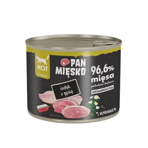 PAN MIĘSKO INDYK Z GĘSIĄ Karma pełnoporcjowa dla kotów