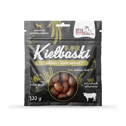Super kiełbaski z wołowiną i algami morskimi 100g