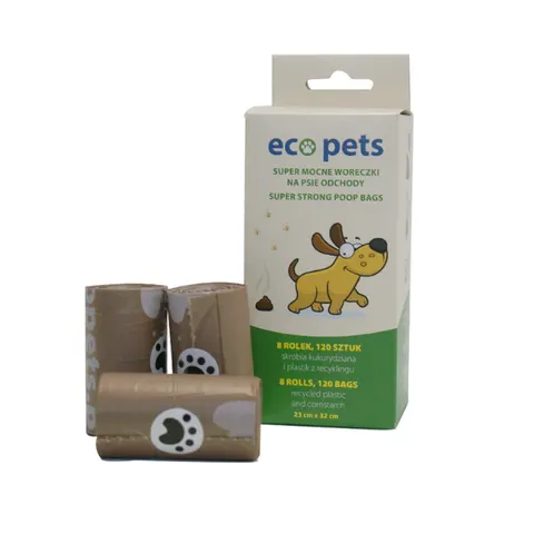 ECO PETS EKOLOGICZNE WORKI NA ODCHODY - 120 szt.