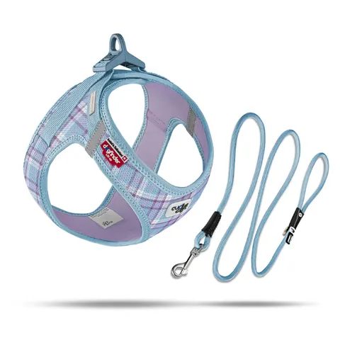 Szelki i smycz dla psa CURLI CLASP AIR MESH - AQUA CARO