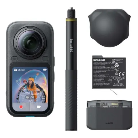 Zestaw Insta360 X6 Essentials w kolorze Midnight Black - Kamera zewnętrzna