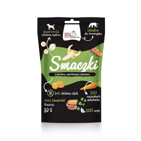 SYTA MICHA Smaczki z Batatem, Marchewką i Bananem [WEGE] dla Psa 80g