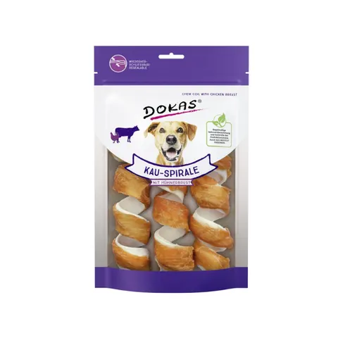 DOKAS Gryzaki dla psów - Spirala z kurczakiem - 110 g