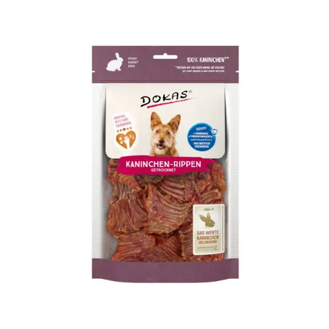 DOKAS Gryzaki dla psów - Żebra królicze - 100 g