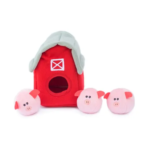 ZippyPaws Zabawka pluszowa NORKA dla psów - DOMEK ZE ŚWINKAMI