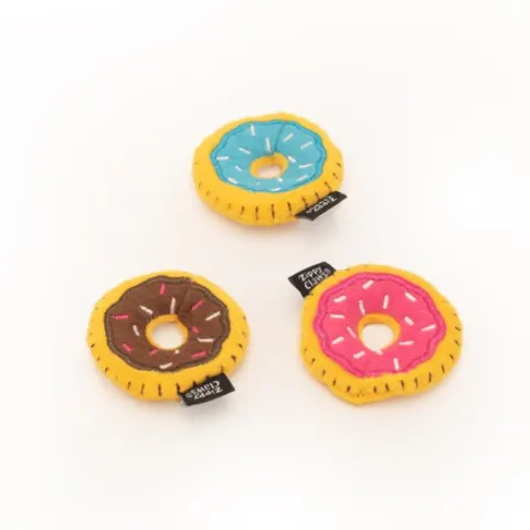 ZIPPYCLAWS Pluszowe zabawki z kocimiętką dla kota - MINI DONUTY