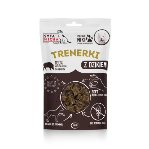 SYTA MICHA Trenerki z Dzikiem dla Psa 80g