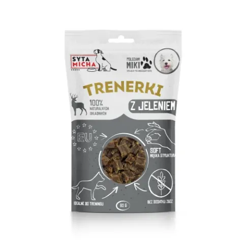 SYTA MICHA Trenerki z Jeleniem dla Psa 80g