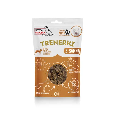 SYTA MICHA Trenerki z Sarną dla Psa 80g