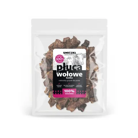 UNISZKI Płuca wołowe - kostka - naturalne gryzaki dla psa - 150 g