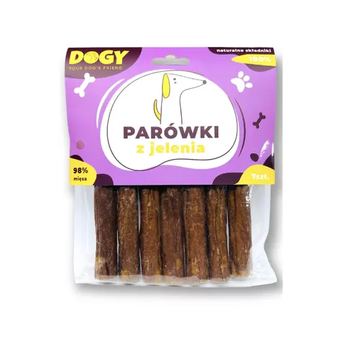 DOGY Parówki z jelenia - przysmaki dla psa - 7 szt.